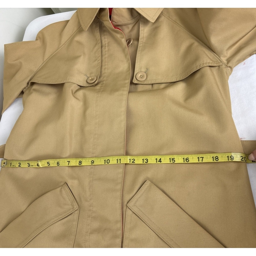 Vintage Misty Harbor Belted Trench Coat Womens 8 Tan Raincoat Classic Capsule - Picture 9 of 12